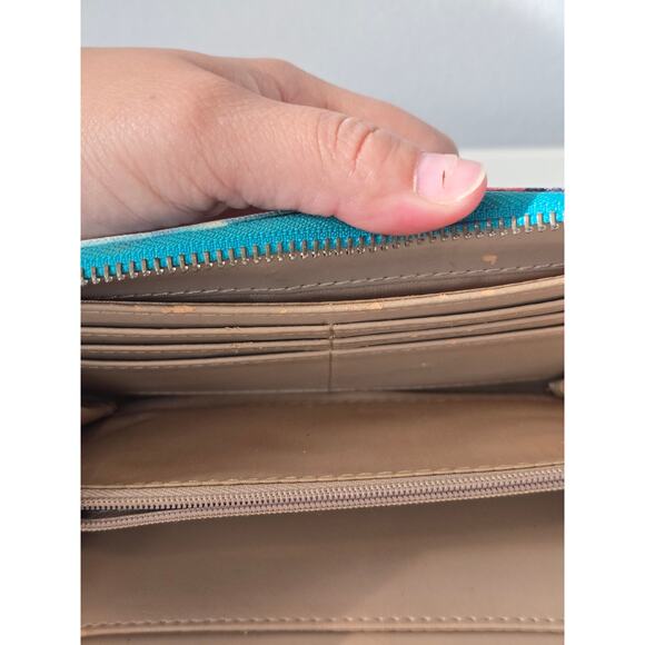 GUESS Color‑Splash Watercolour Zip‑Around Wallet Large Organizer Clutch Tropical - Picture 4 of 6